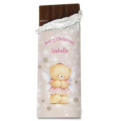Personalised Forever Friends Christmas Angel 100g Chocolate Bar £6.99